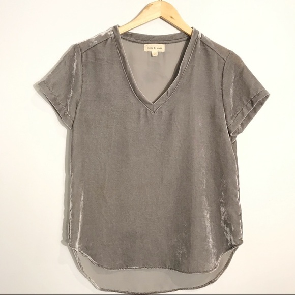 CLOTH & STONE Anthropologie Velvet Tee - Picture 7 of 11